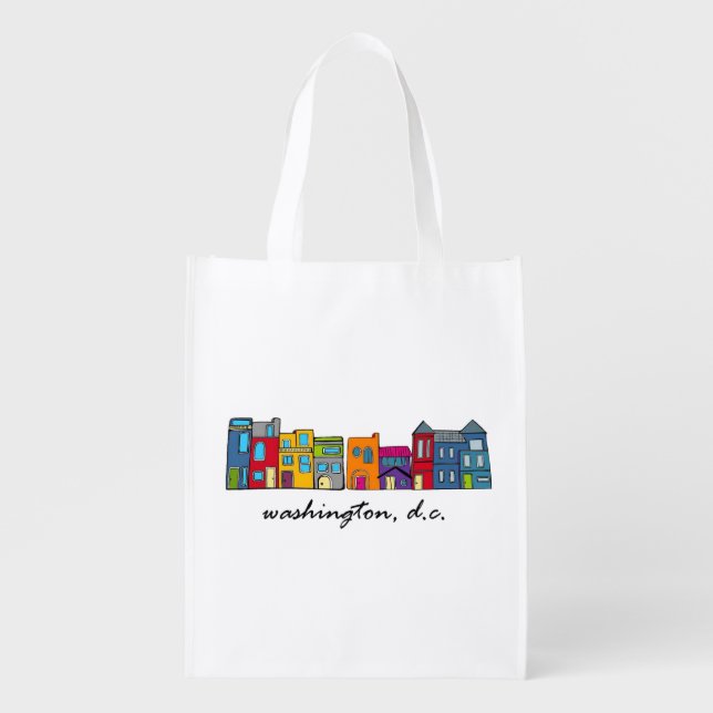 Washington DC Row House Grocery Bag (Front)