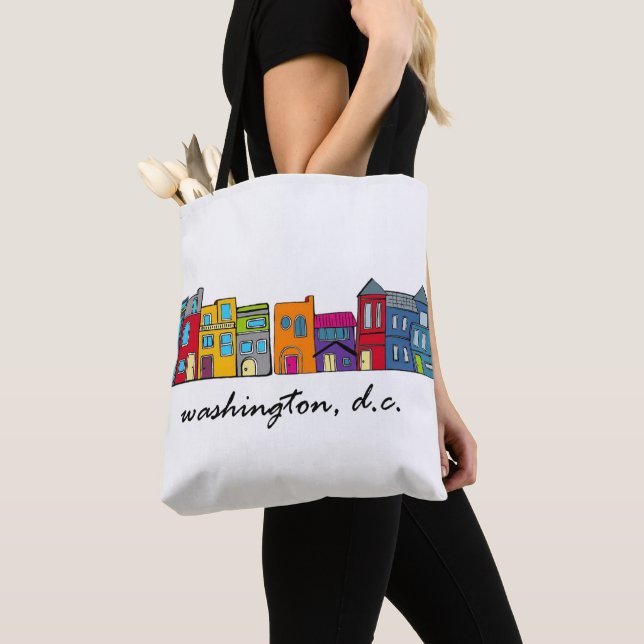 Washington DC Row House Tote Bag (Close Up)