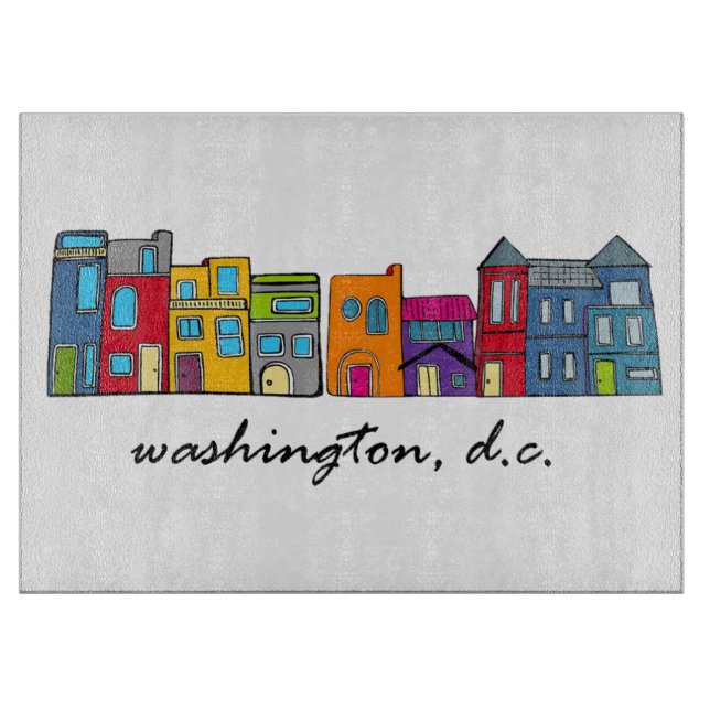 Washington DC Row Houses Cutting Board (Front)
