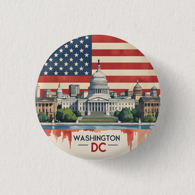 Washington DC Skyline Button (Front)