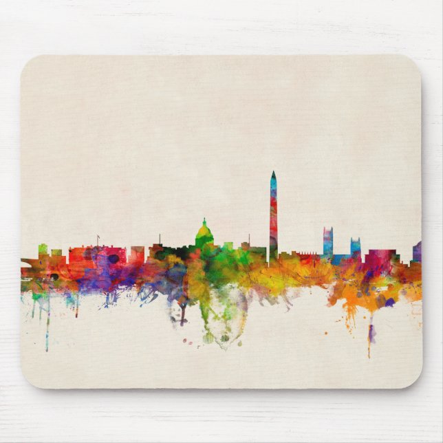 Washington DC Skyline Cityscape Mouse Pad (Front)