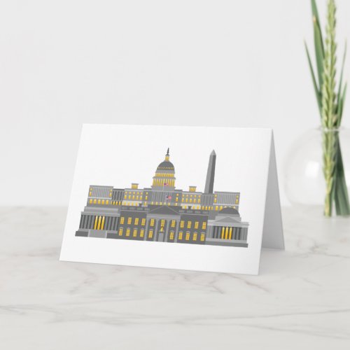 Washington DC Skyline Collage Illustration Card