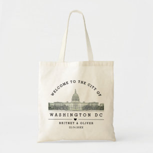 Washington DC Skyline – Custom Wedding favor Tote Bag