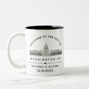 Washington DC Skyline – Custom Wedding favor Two-Tone Coffee Mug