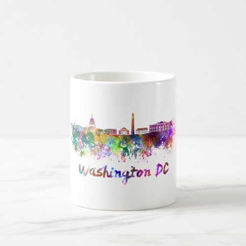 Washington DC skyline in watercolor Coffee Mug