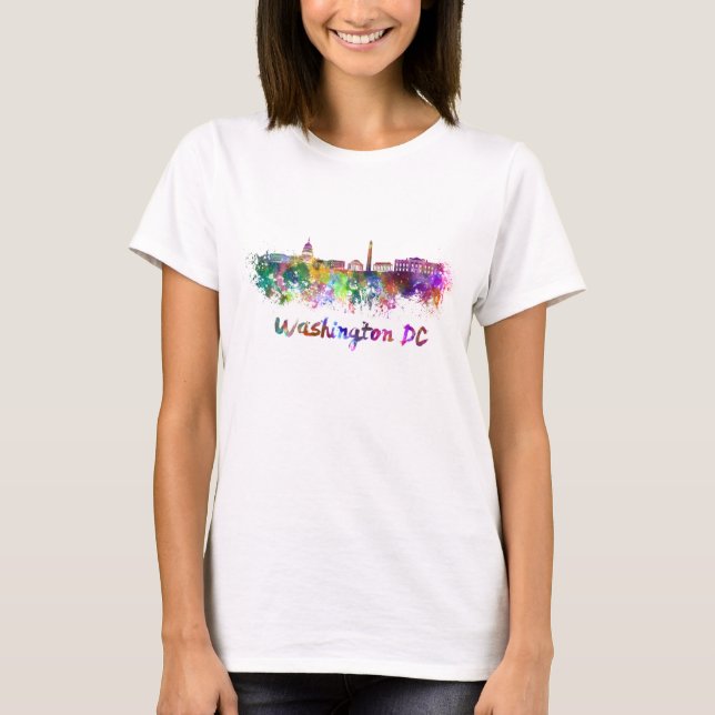 Washington DC skyline in watercolor T-Shirt (Front)