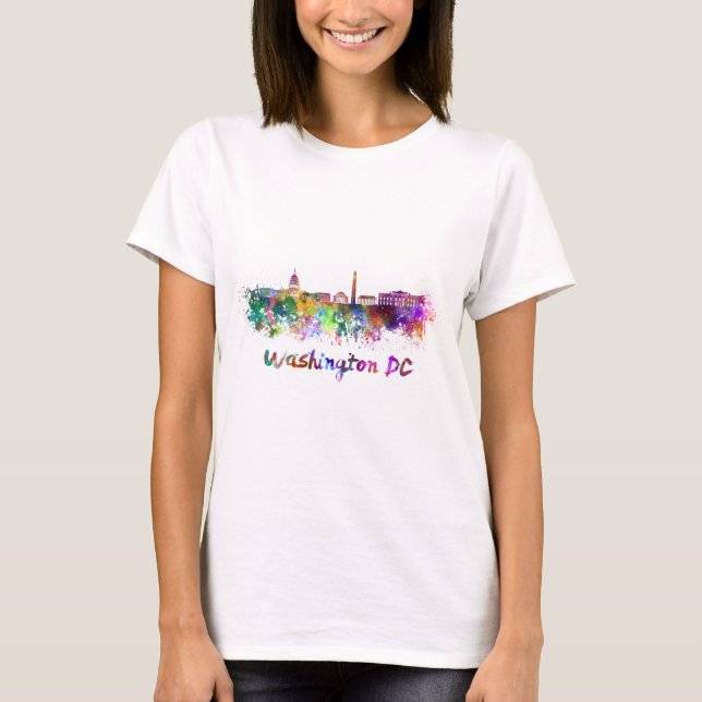 Washington DC skyline in watercolor T-Shirt (Front)