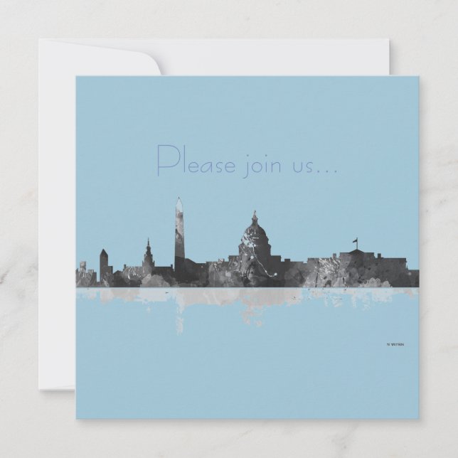 WASHINGTON DC SKYLINE INVITATION (Front)