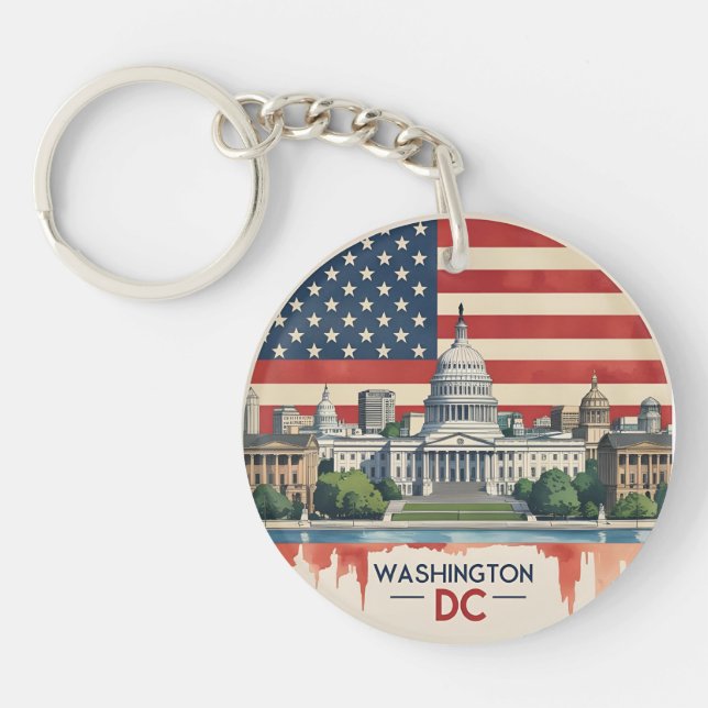 Washington DC Skyline Keychain (Front)