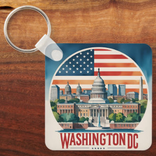 Washington DC Skyline Keychain