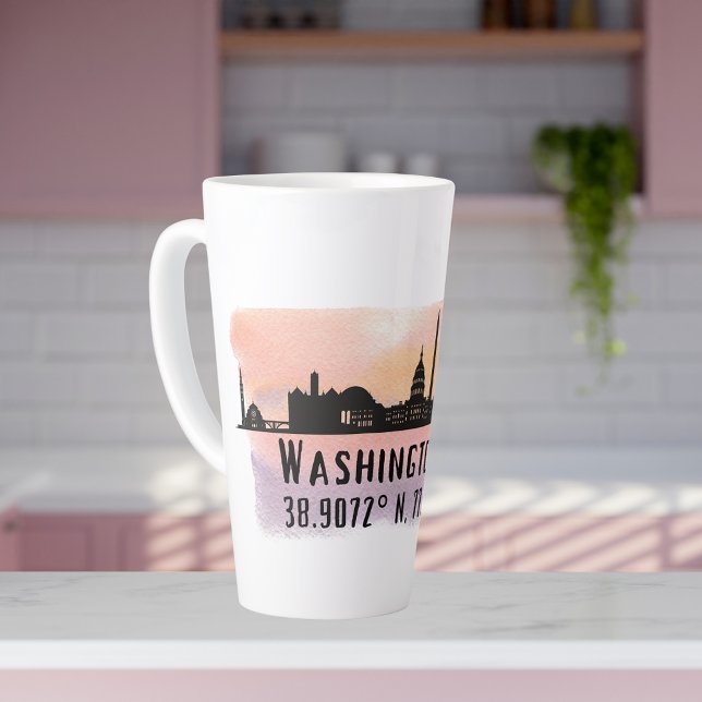 Washington DC Skyline Latitude and Longitude  Latte Mug (Creator Uploaded)