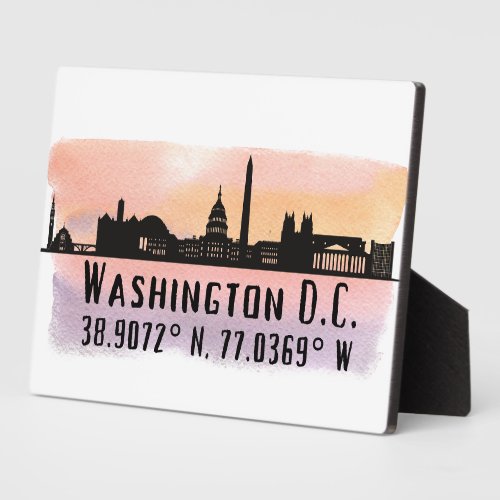 Washington DC Skyline Latitude and Longitude Table Plaque
