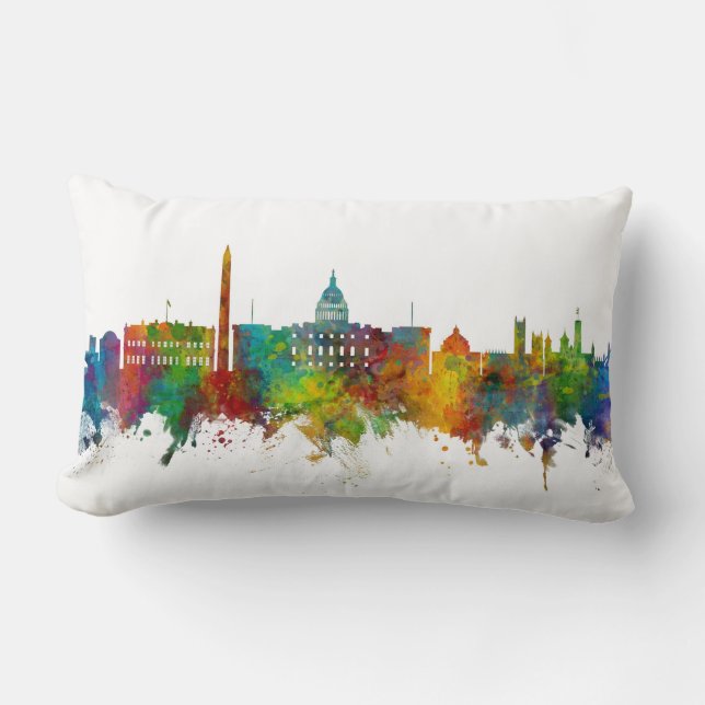 Washington DC Skyline Lumbar Pillow (Front)