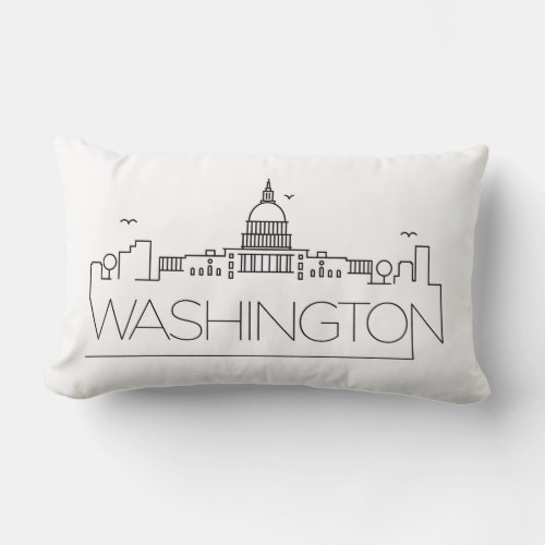 Washington DC Skyline Lumbar Pillow
