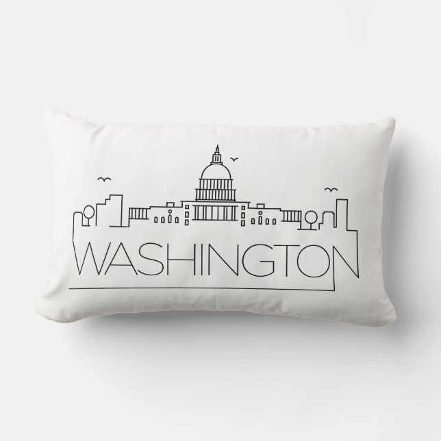 Washington DC Skyline Lumbar Pillow (Front)