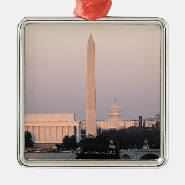 Washington, DC Skyline Metal Ornament (Front)