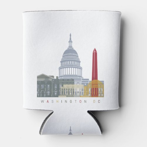 Washington DC skyline poster Can Cooler