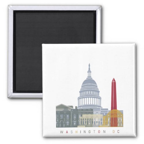 Washington DC skyline poster Magnet