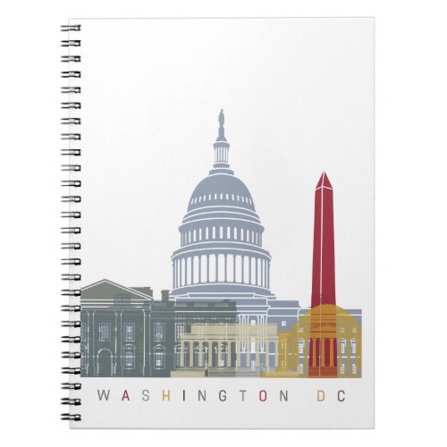 Washington DC skyline poster Notebook