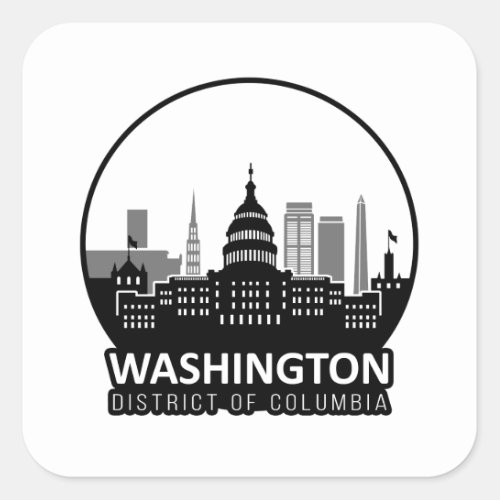 Washington DC Skyline Square Sticker