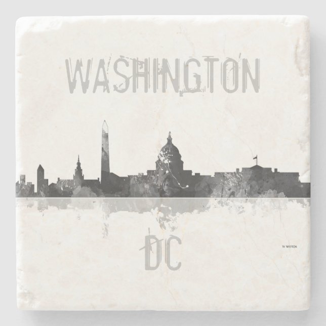 WASHINGTON DC SKYLINE STONE COASTER (Front)