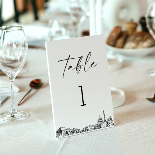 Washington DC Skyline Table Number 35x5 Card