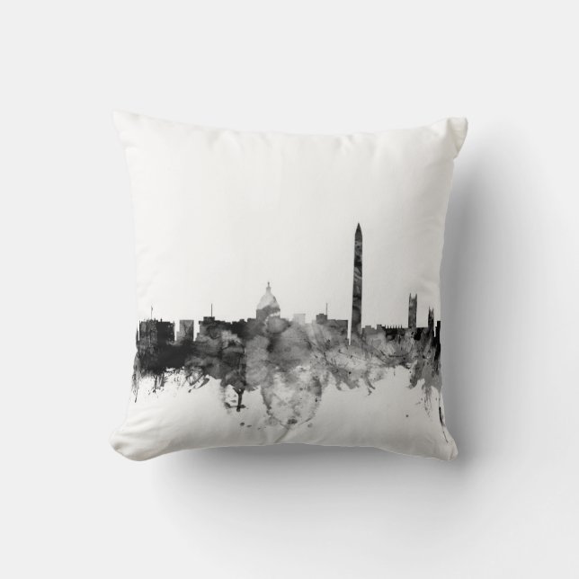 Washington DC Skyline Throw Pillow (Front)