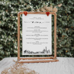 Washington DC Skyline Wedding Dinner Menu Card 5x7<br><div class="desc">The Skyline Collection is a stunning assortment of meticulously sketched city skylines that capture the essence of iconic urban landscapes. Perfectly suited for metropolitan weddings or destination weddings alike,  this collection embodies the timeless charm of cityscapes and brings an elegant touch to your special day.</div>