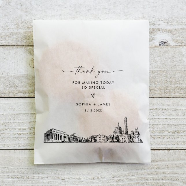 Washington DC Skyline Wedding Thank You Favor Bags (Creator Uploaded)