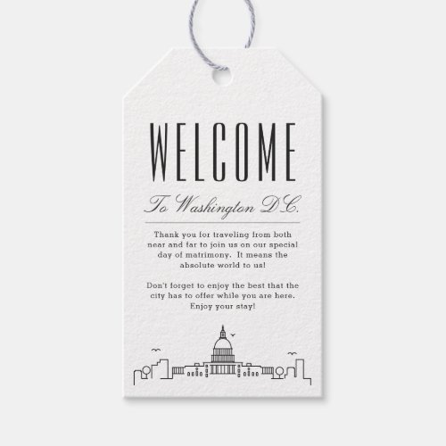 Washington DC Skyline  Welcome Message Gift Tags