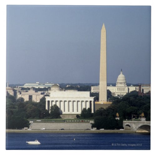 Washington DC Skyline with US Capitol Building 2 Tile