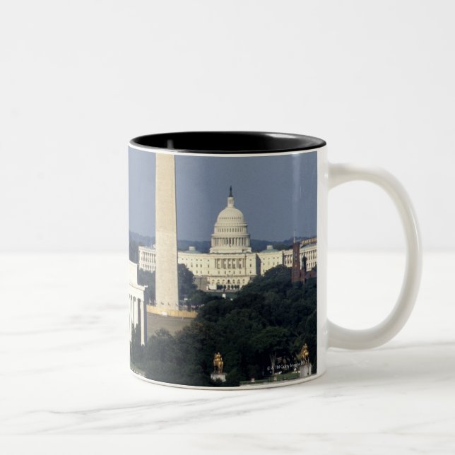 Washington DC Skyline with US Capitol Building 2 Two-Tone Coffee Mug (Right)