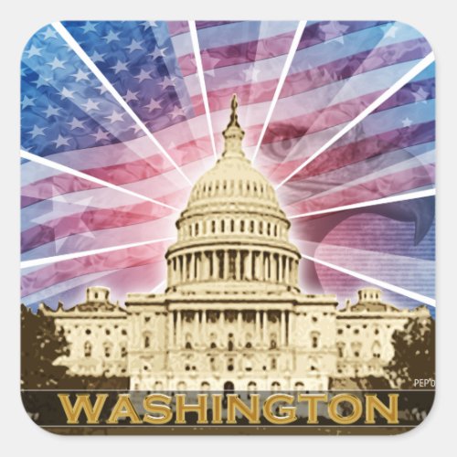 Washington DC Square Sticker