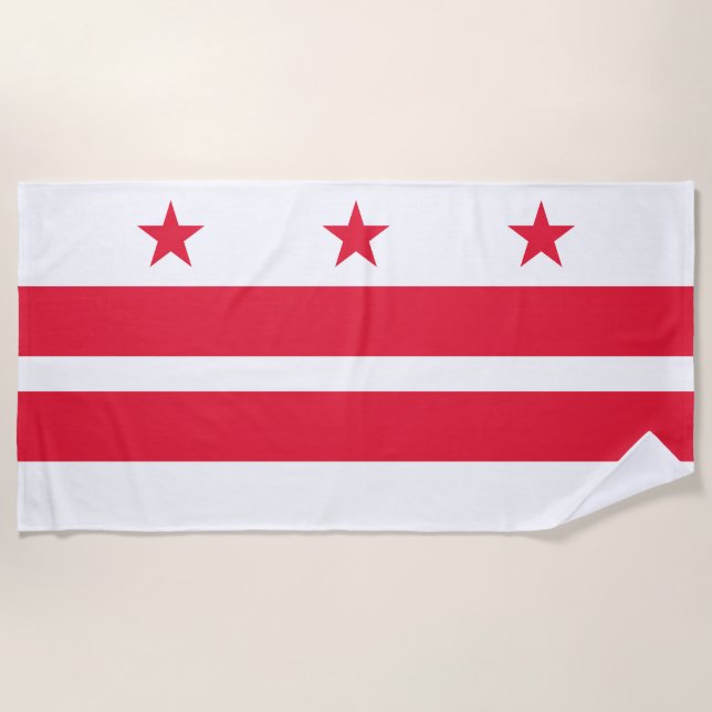 Washington DC State Flag Beach Towel (Front)