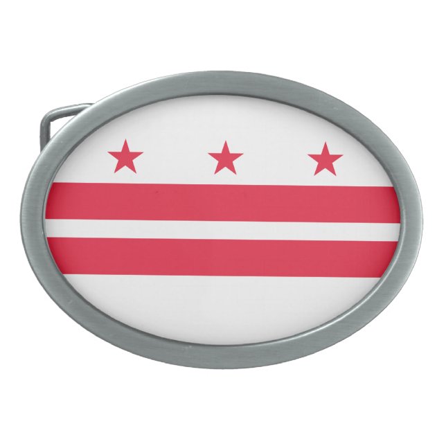 Washington DC State Flag Belt Buckle (Front)