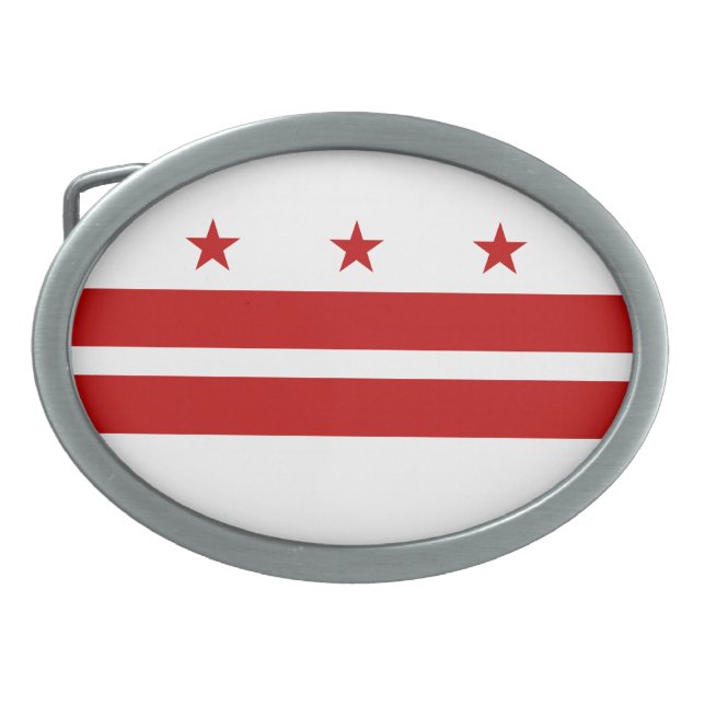 Washington DC State Flag Belt Buckle (Front)
