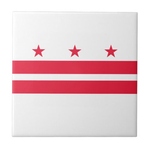 Washington DC State Flag Ceramic Tile