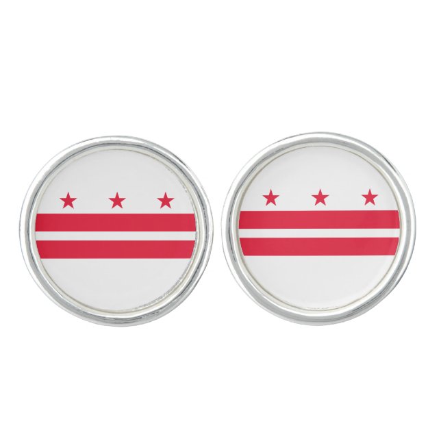 Washington DC State Flag Cufflinks (Front)