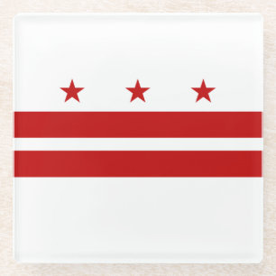 Washington DC State Flag Glass Coaster