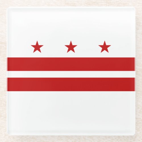 Washington DC State Flag Glass Coaster