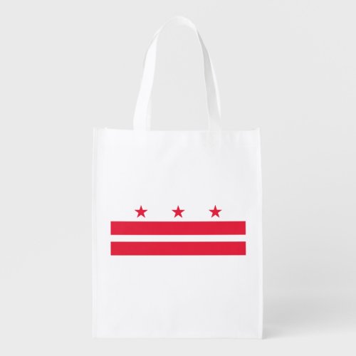 Washington DC State Flag Grocery Bag