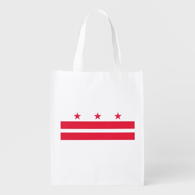 Washington DC State Flag Grocery Bag (Front)