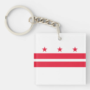 Washington DC State Flag Keychain