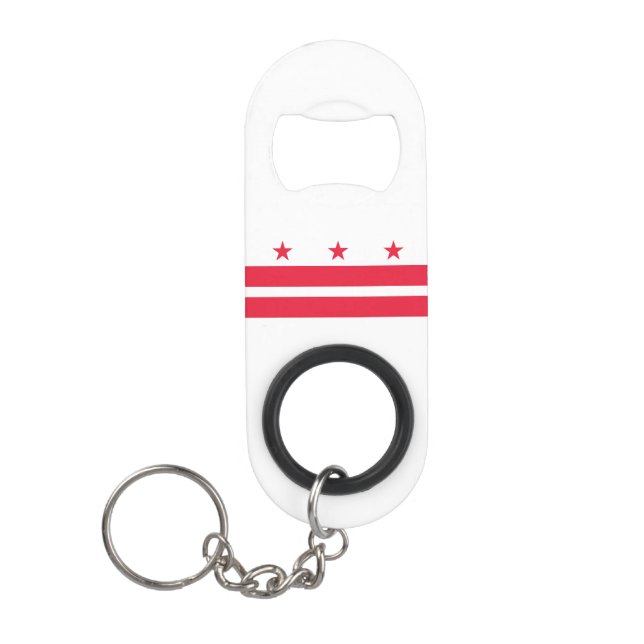 Washington DC State Flag Keychain Bottle Opener (Front)