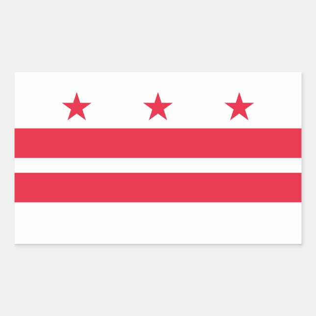 Washington DC State Flag Rectangular Sticker (Front)