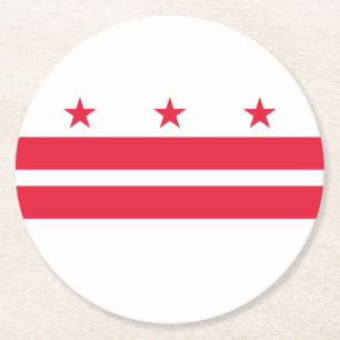 Washington DC State Flag Round Paper Coaster