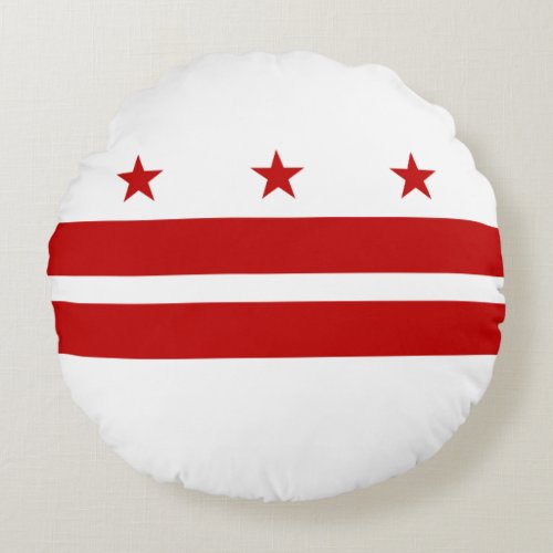 Washington DC State Flag Round Pillow