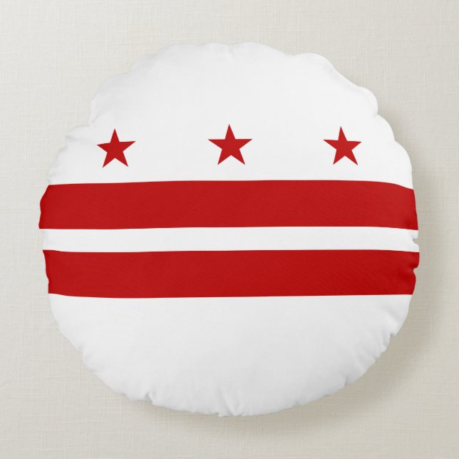 Washington DC State Flag Round Pillow (Front)