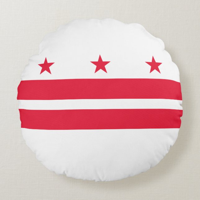 Washington DC State Flag Round Pillow (Front)