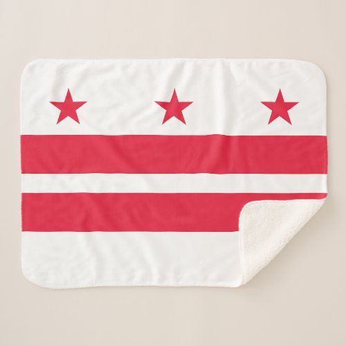 Washington DC State Flag Sherpa Blanket